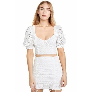 🌹Host Pick🌹For Love & Lemons Sand Dollar Lace Up Top NWT